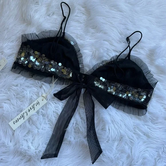 For Love & Lemons • Sequin Embellished Christelle Bralette Top - Picture 10 of 12